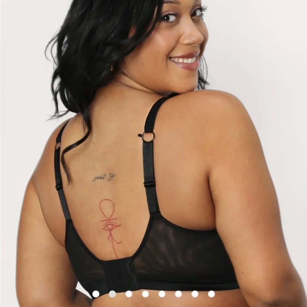 2/$30 Curvy Couture Black Sheer Mesh Bralette size large